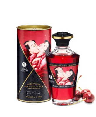 Huile chauffante cerise comestible 100ml 